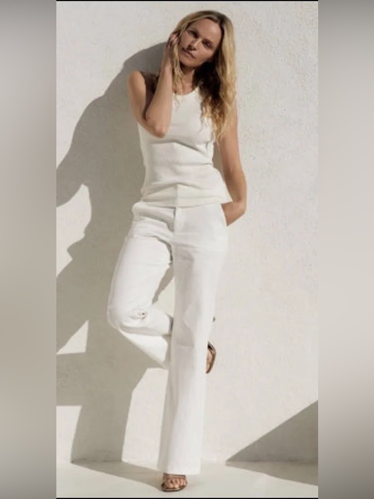 Outerknown Avery Stretch Trousers Style 2610024 $188 In White Women’s Size 4
